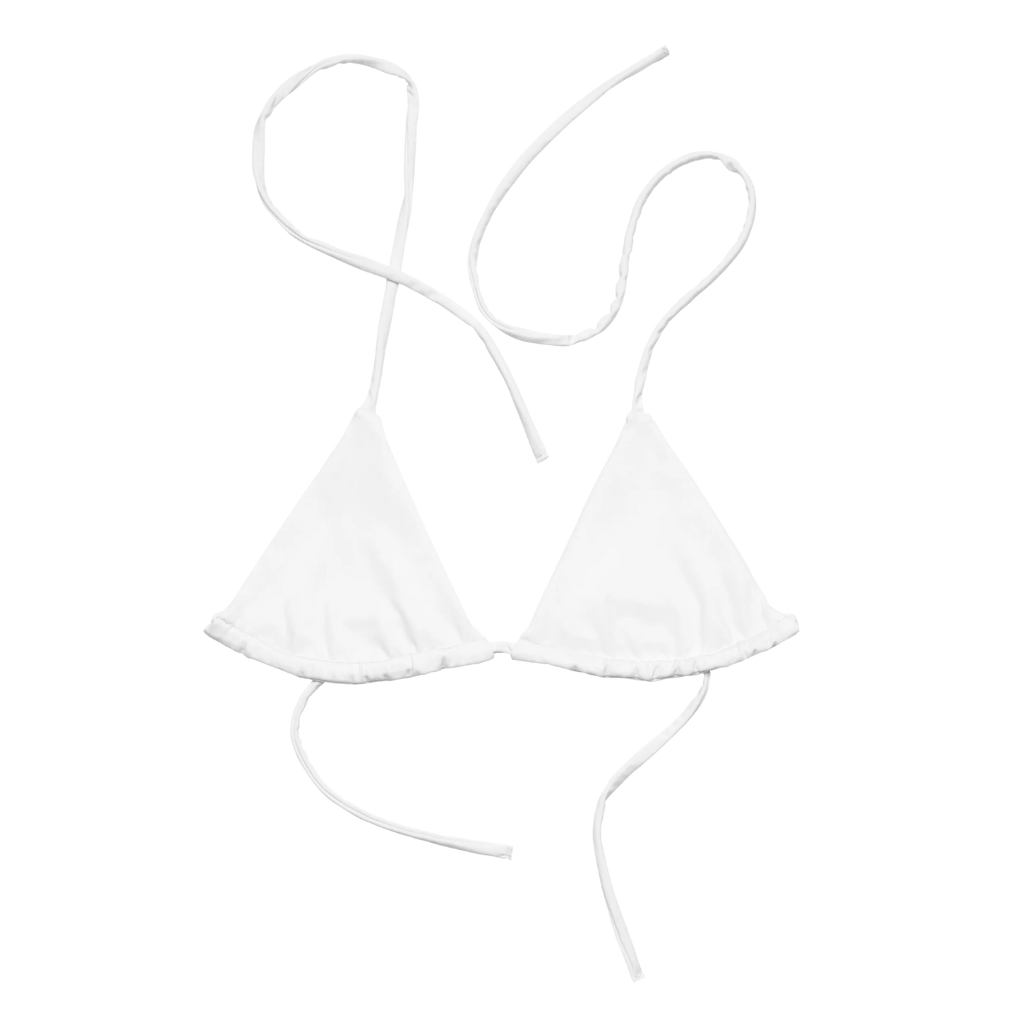 Brilliant White Basic Recycled String Bikini Top