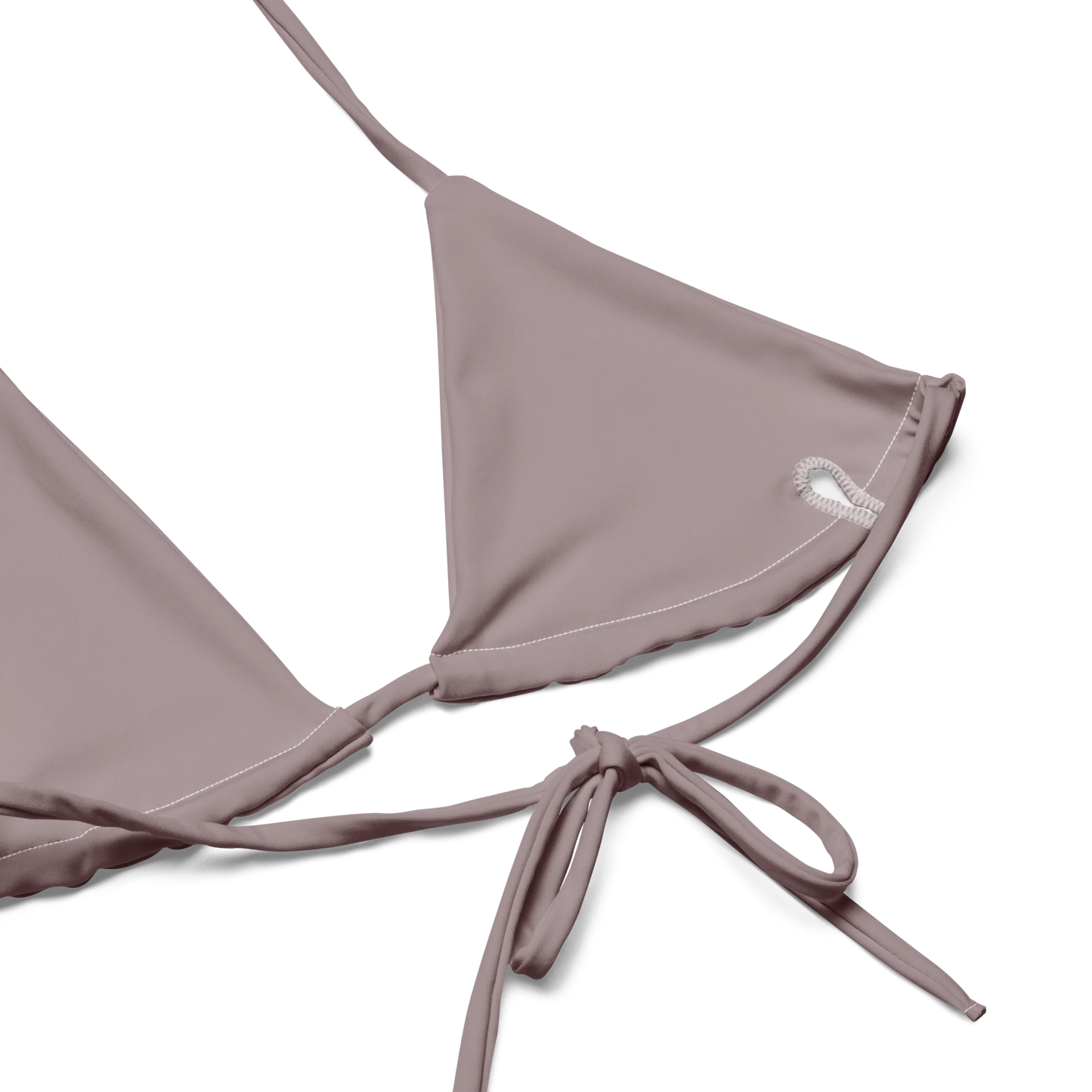 Pinkish Gray Basic Recycled String Bikini Top