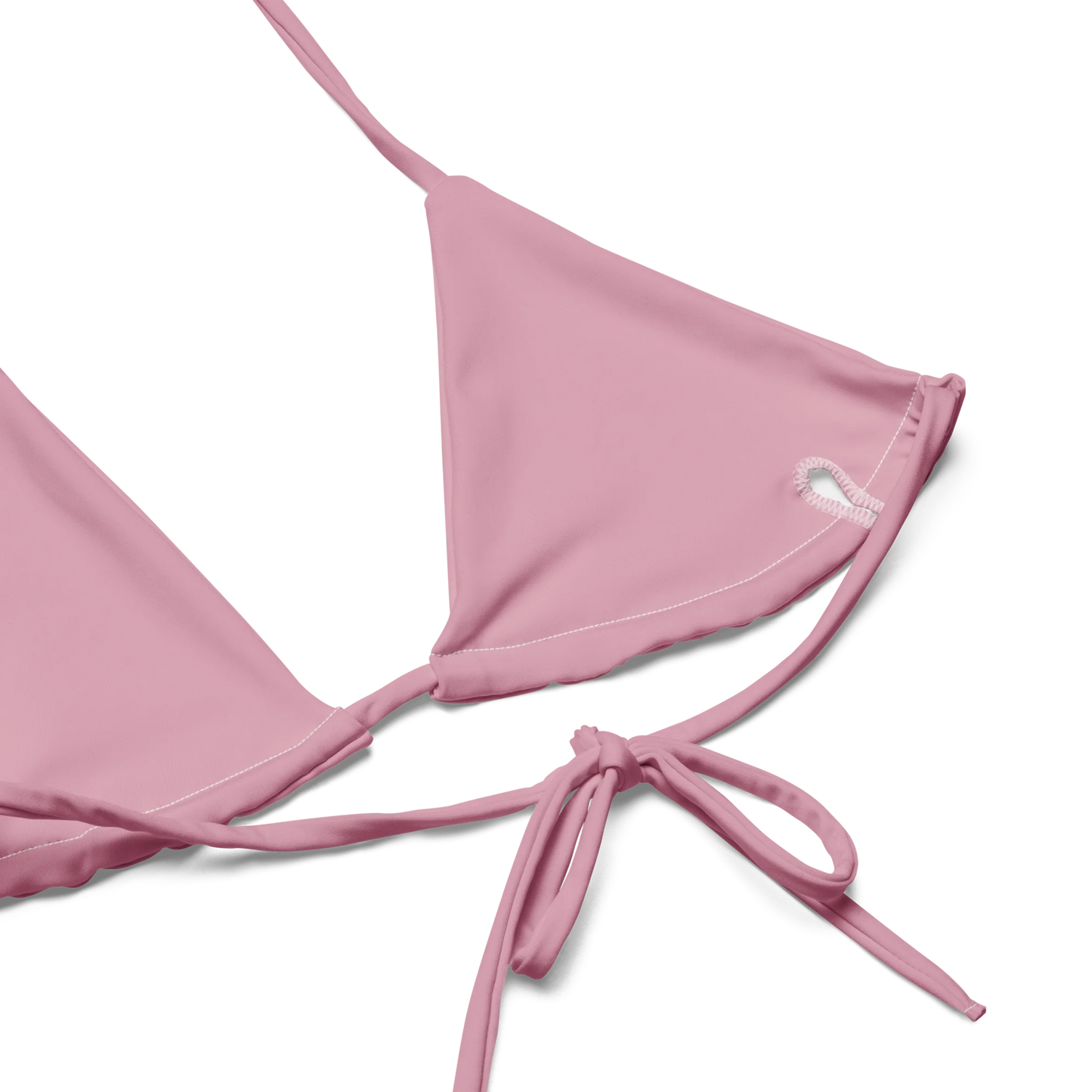 Soft Pink Basic Recycled String Bikini Top