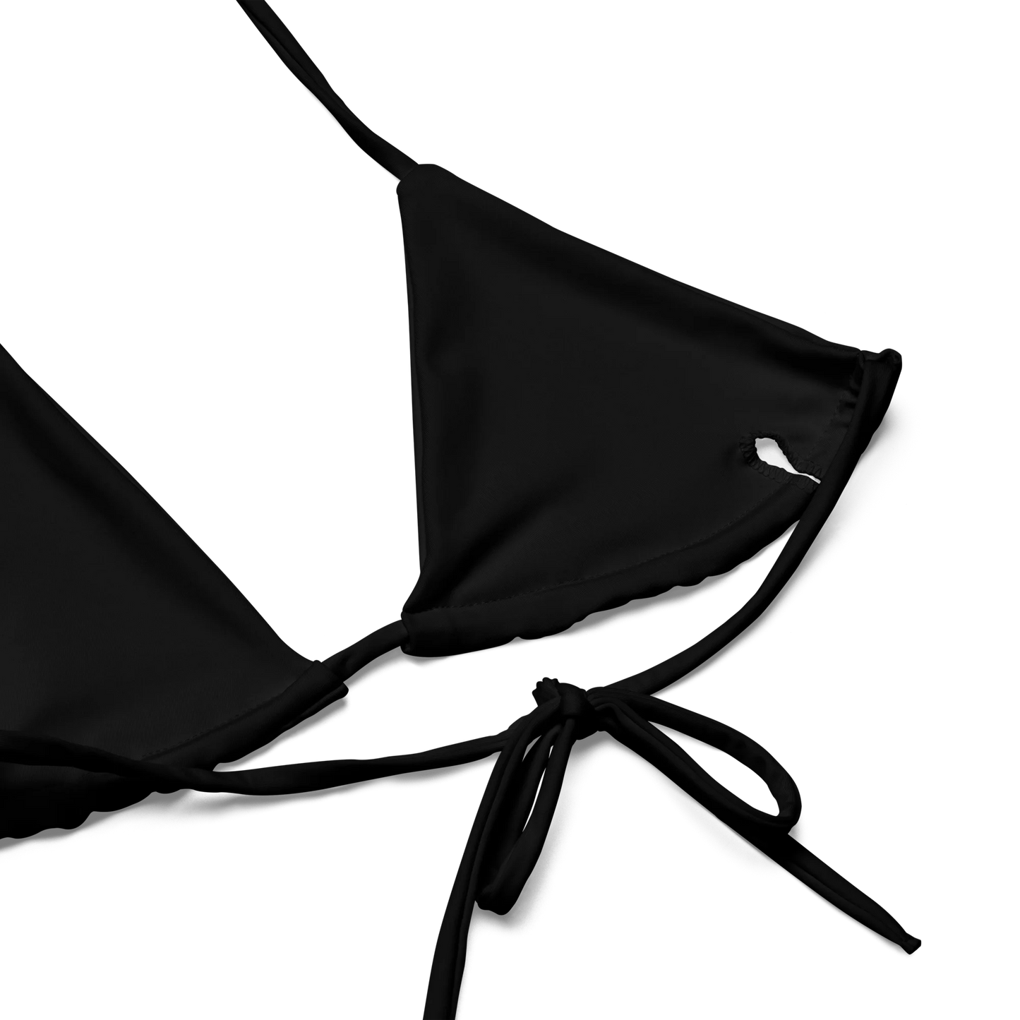 Crystal Black Basic Recycled String Bikini Top