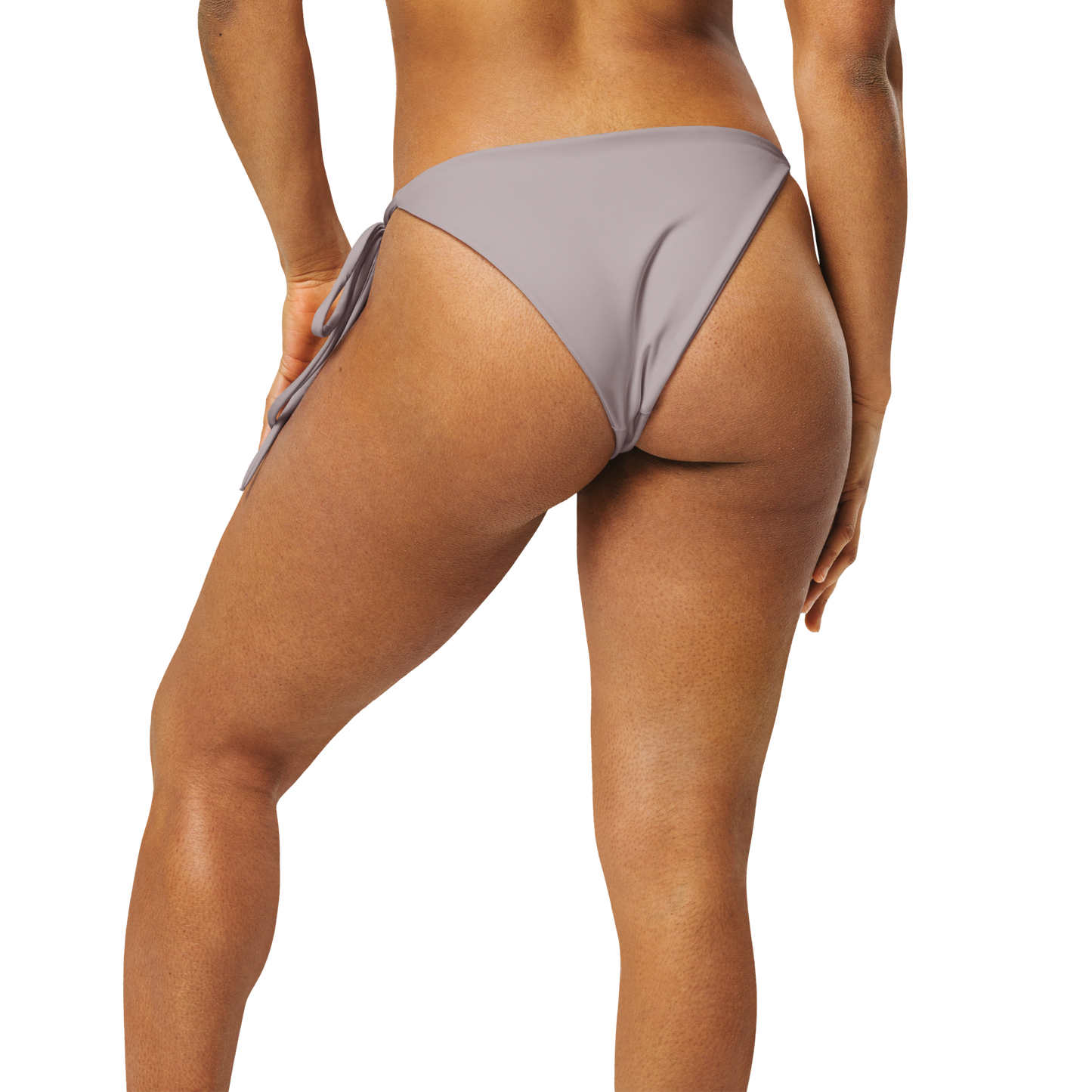 Pinkish Gray Basic Recycled String Bikini Bottom