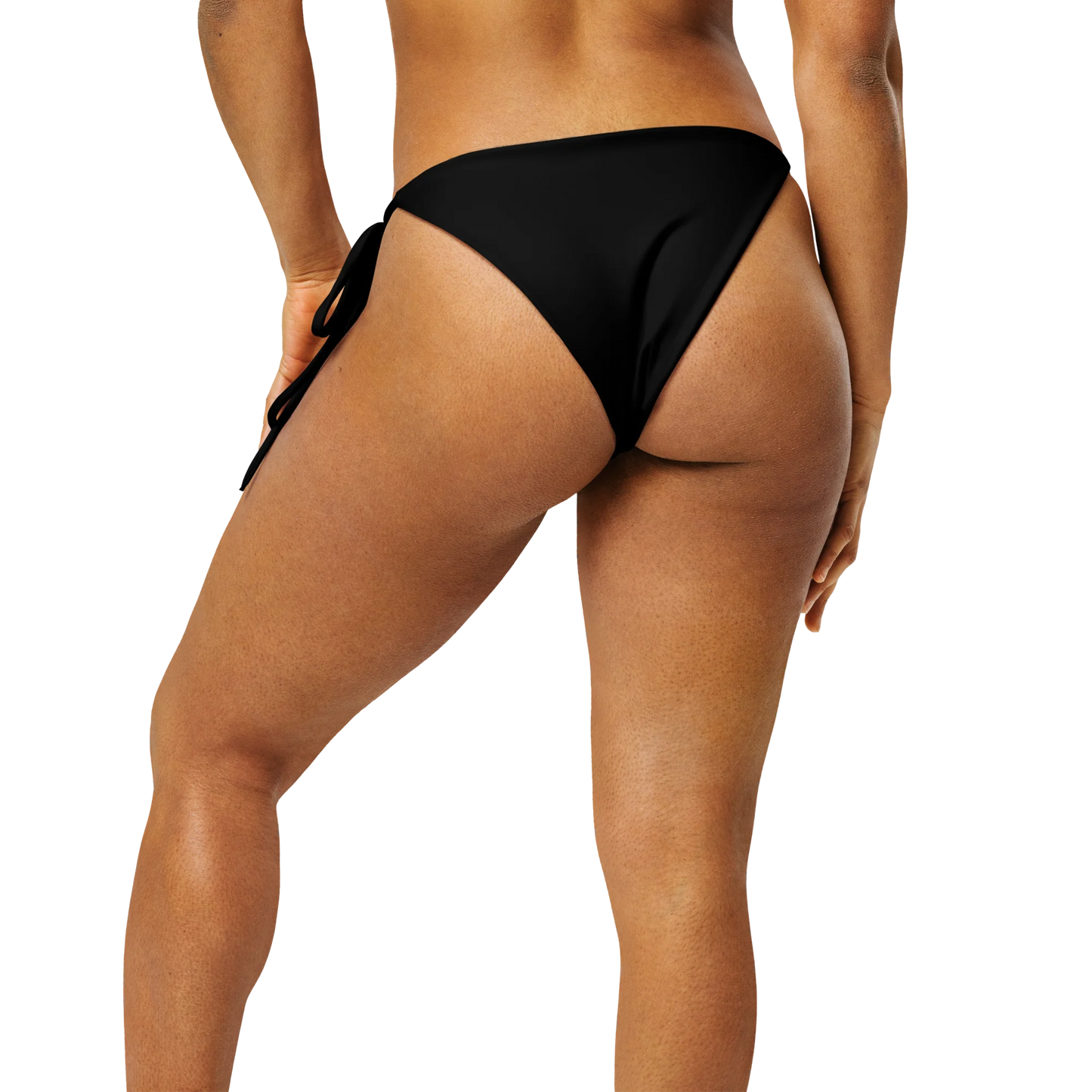 Crystal Black Basic Recycled String Bikini Bottom