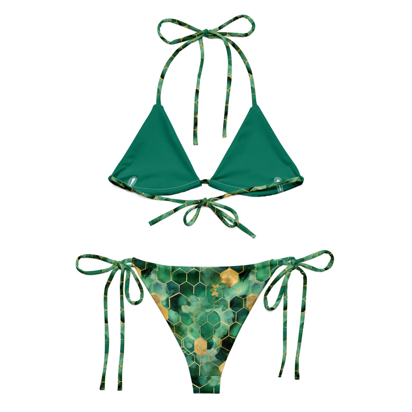 Abstract Verdant Elegance Recycled Bikini