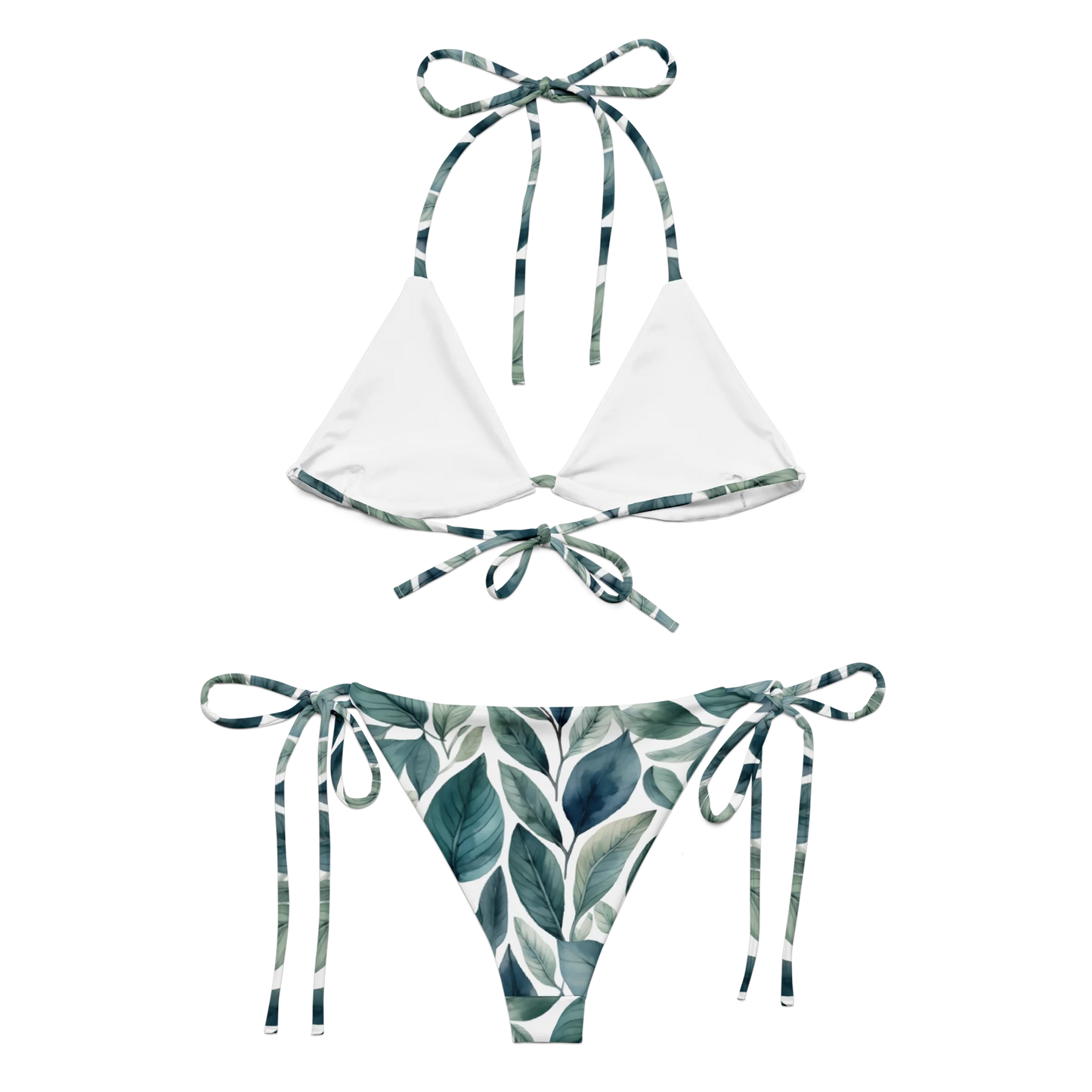 Sleek Foliage Recycled String Bikini