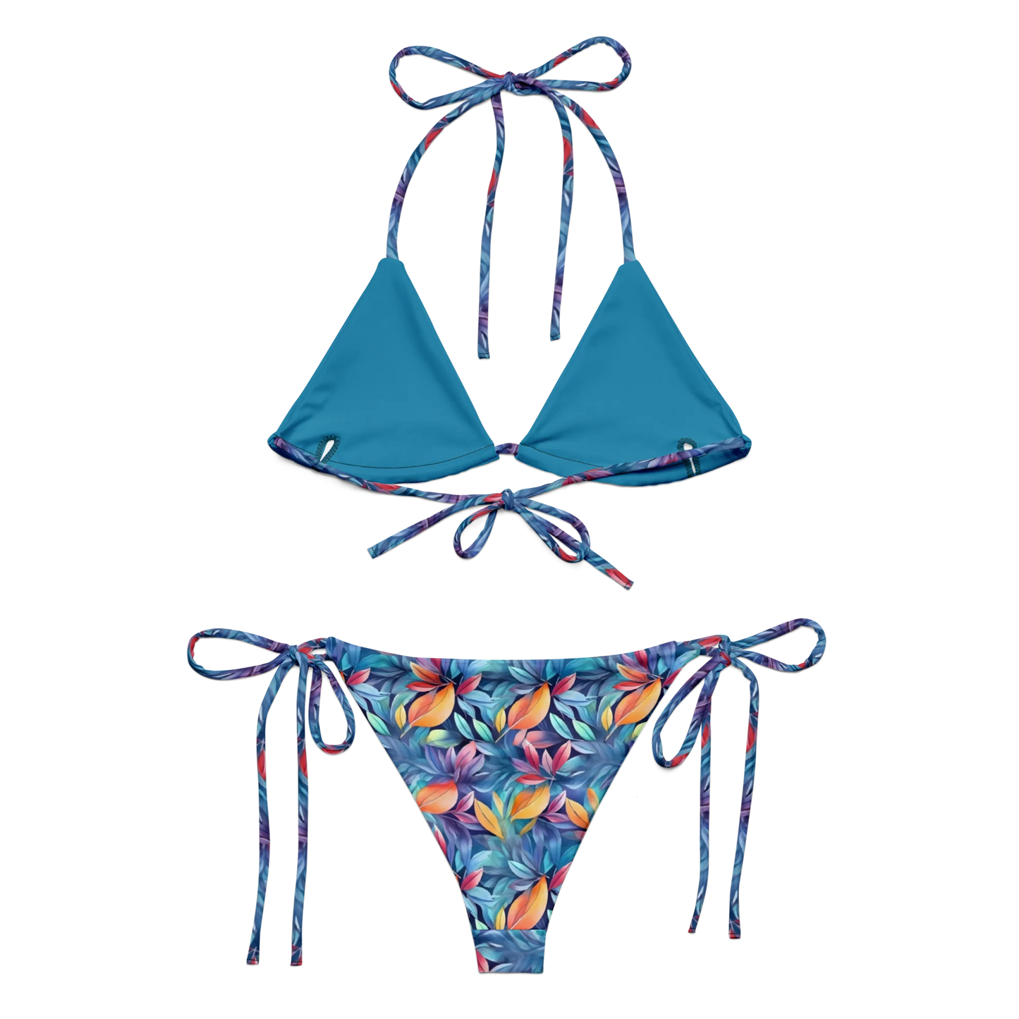 Luminous Leaves Recycled String Bikini