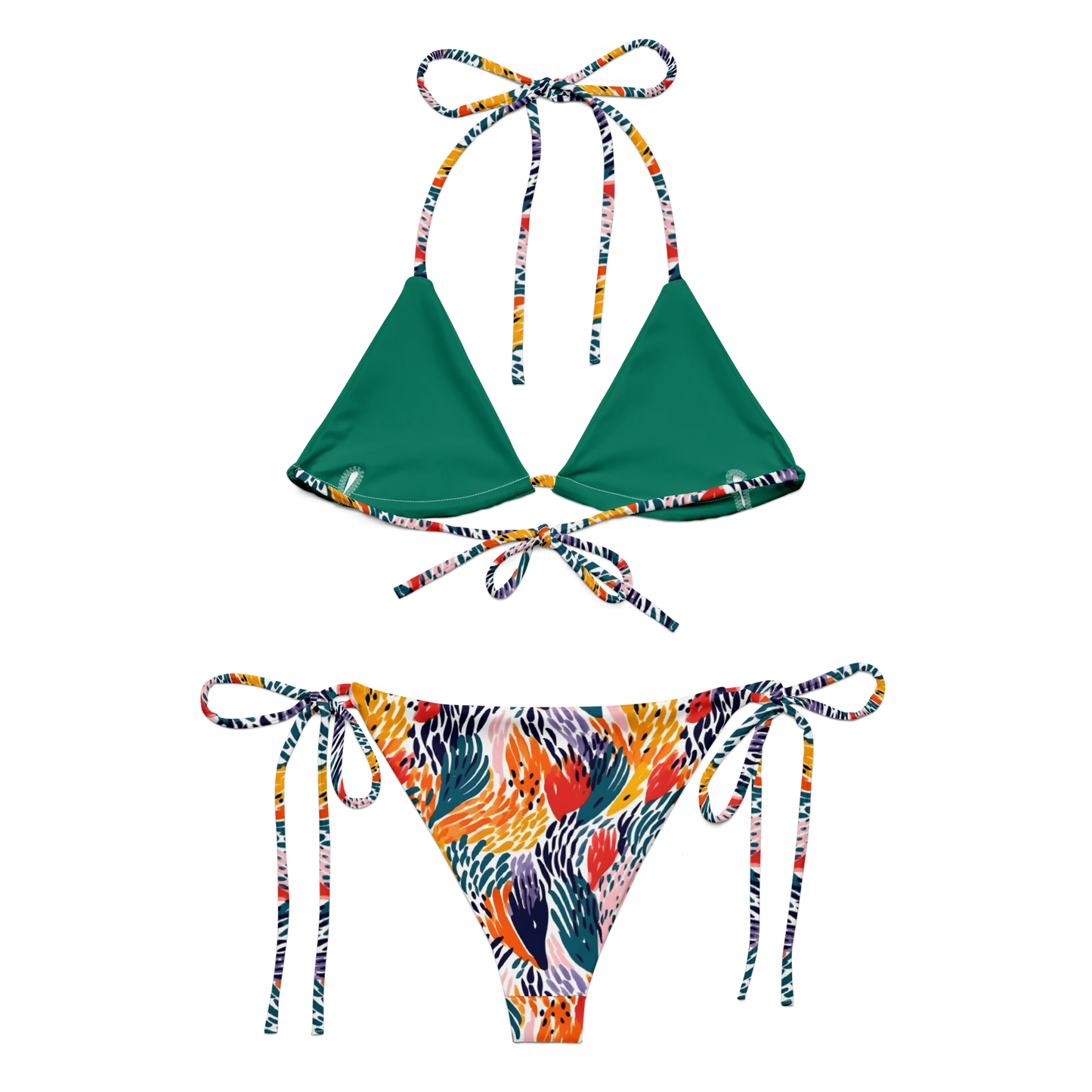 Blooming Clover Fields Abstraction Recycled String Bikini