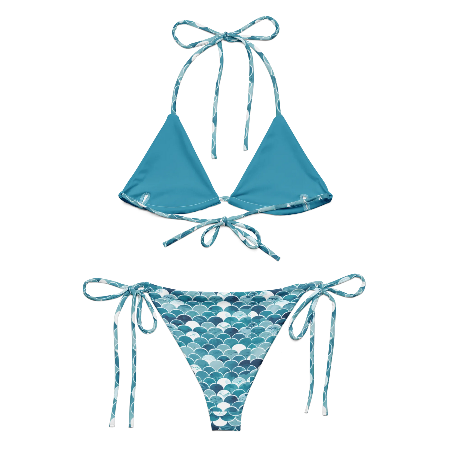 Turquoise Mermaid Fantasy Recycled String Bikini