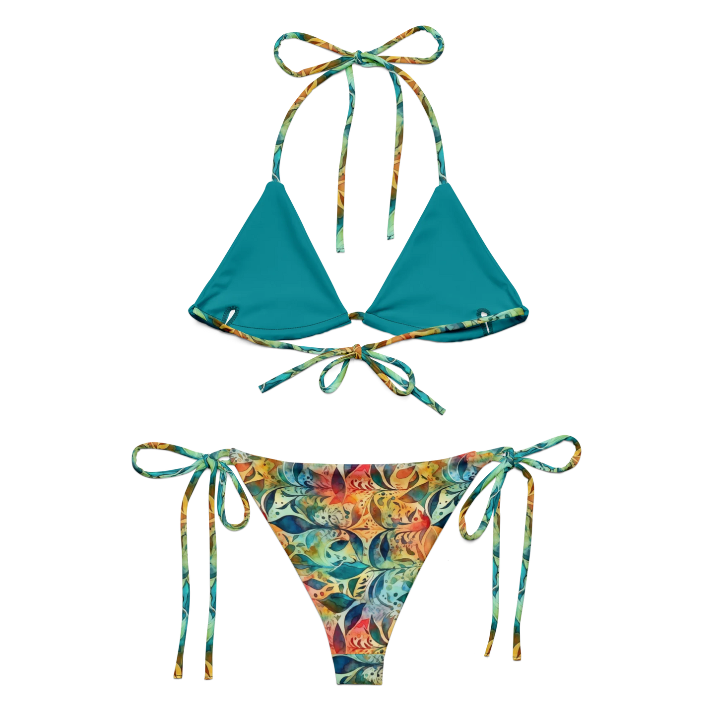 Mysterious Summer Boho Ornament Recycled String Bikini