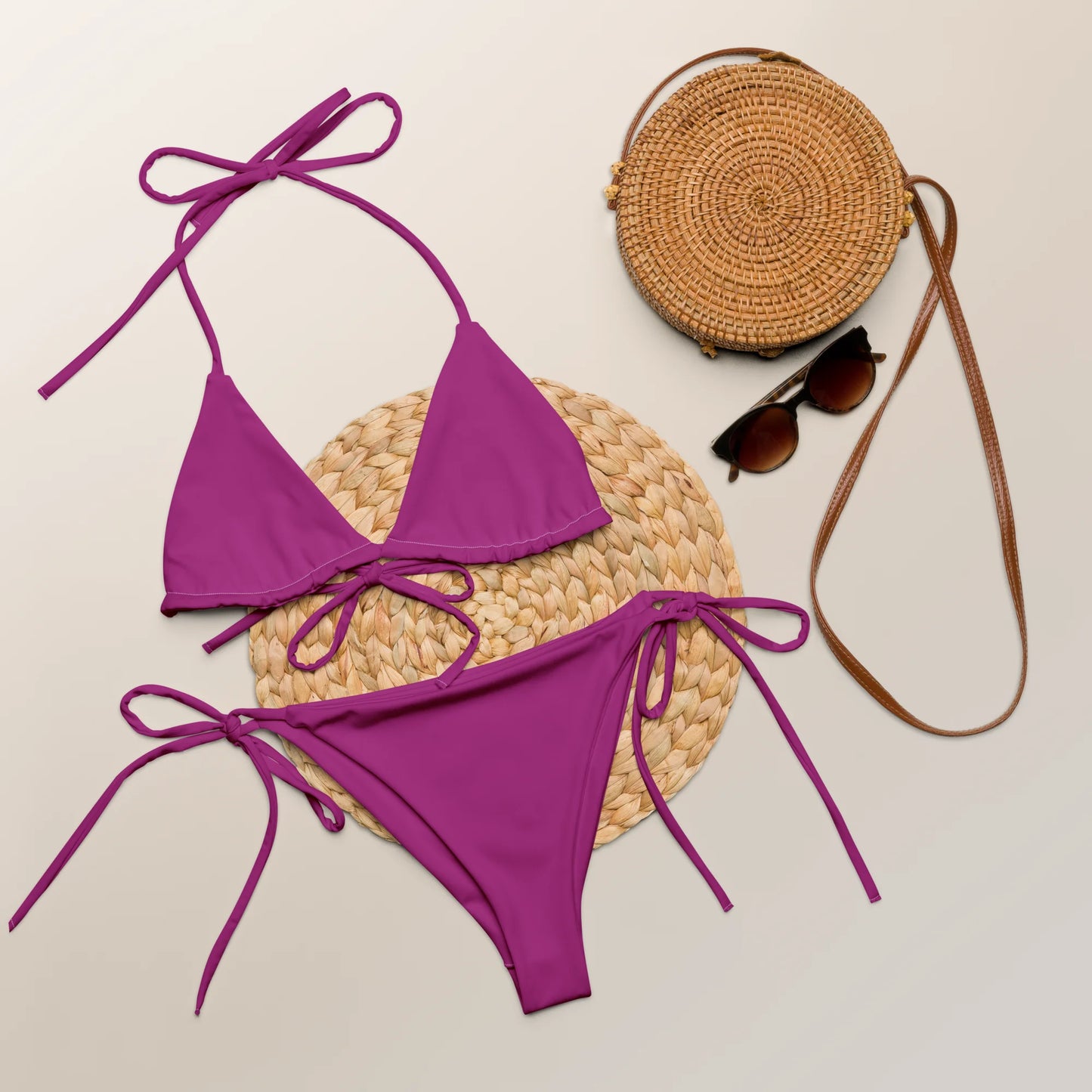 Blooming Violet Basic Recycled String Bikini