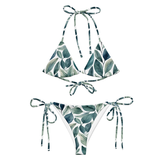 Sleek Foliage Recycled String Bikini