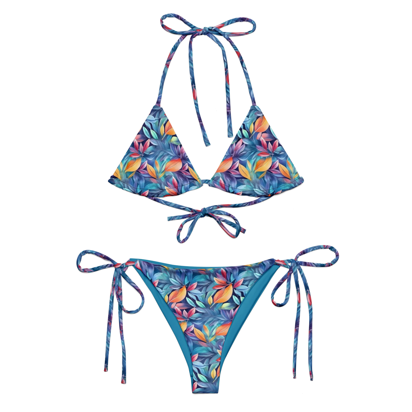 Luminous Leaves Recycled String Bikini