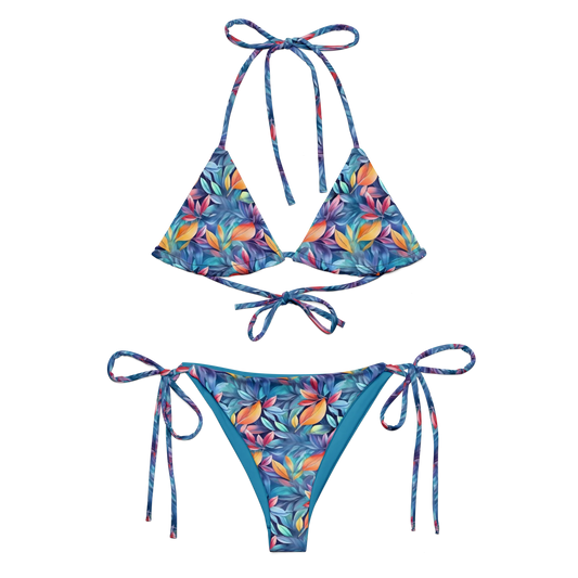 Luminous Leaves Recycled String Bikini