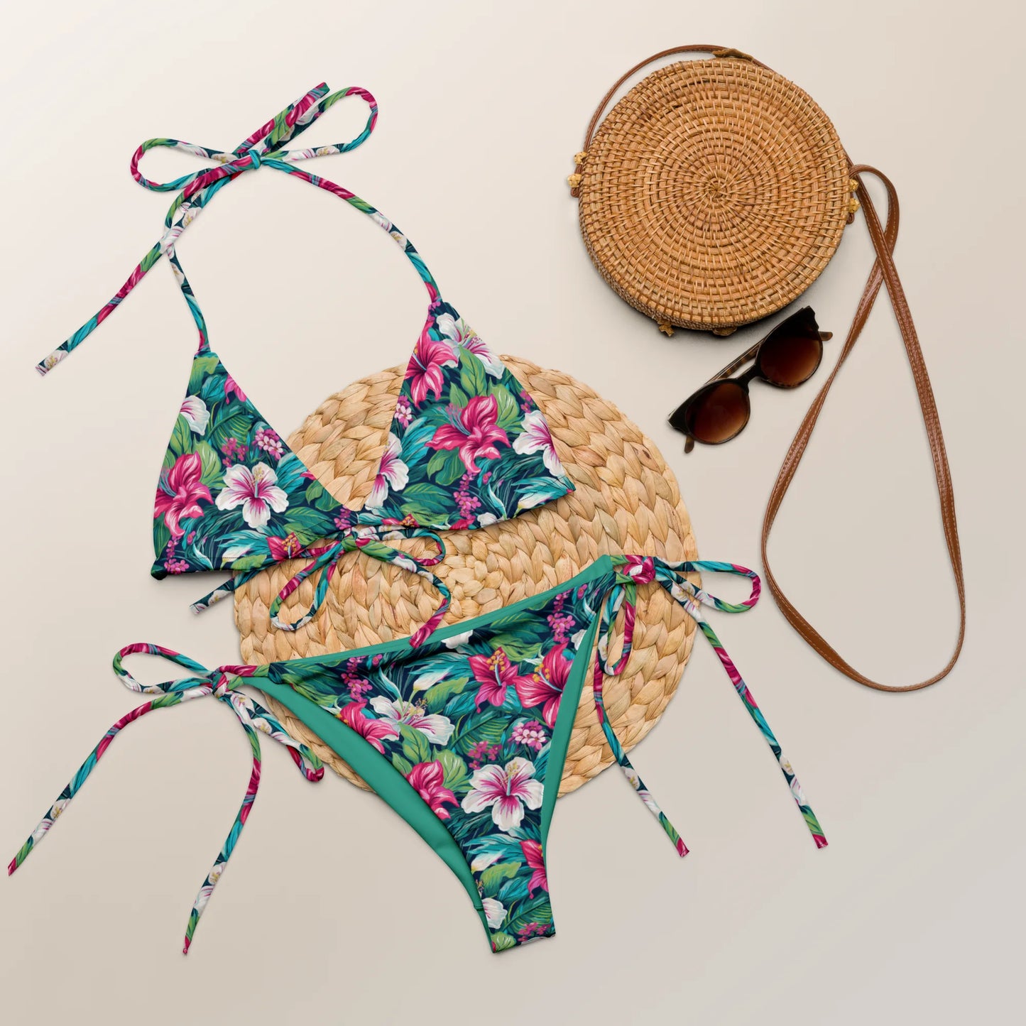 Lavish Blossoms Recycled String Bikini