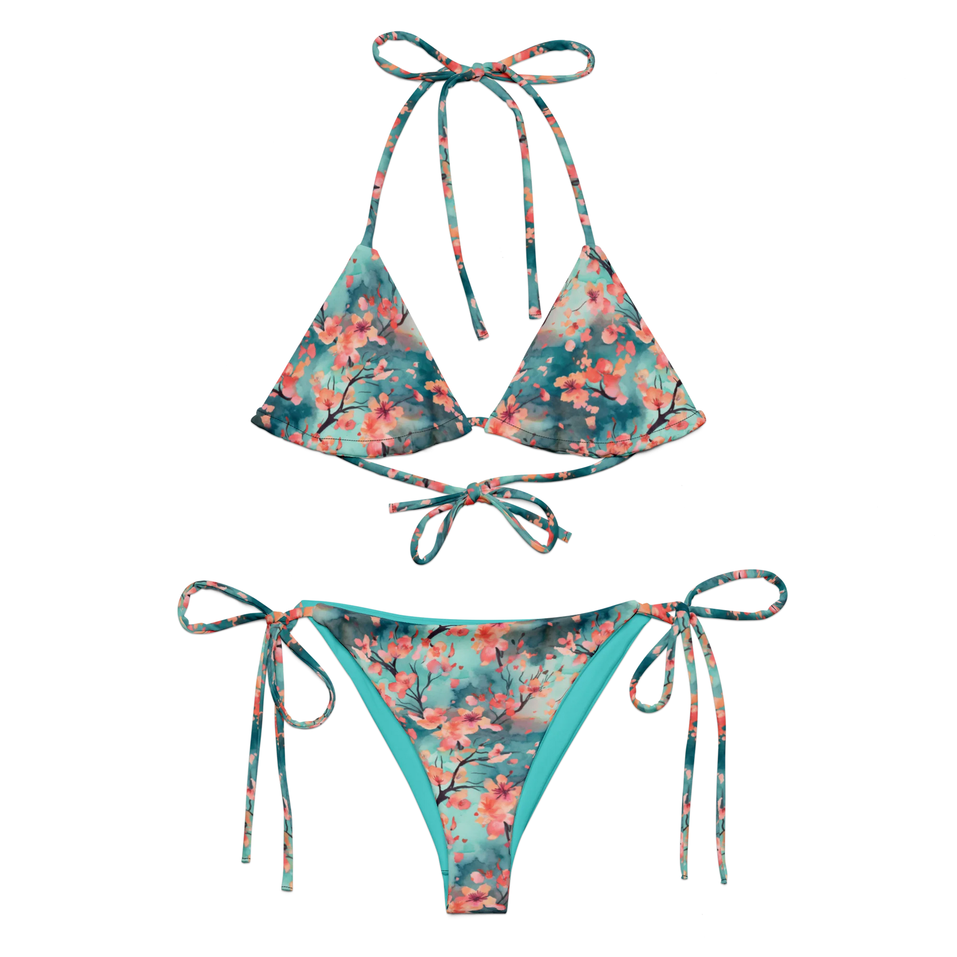 Fragile Sakura Bloom Recycled String Bikini – VerdancyS