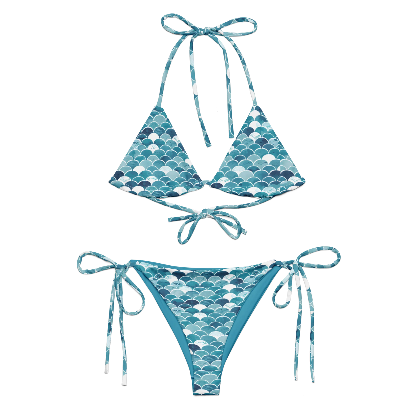 Turquoise Mermaid Fantasy Recycled String Bikini