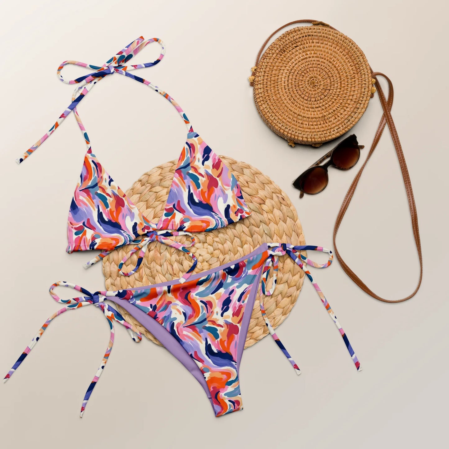 Ebullient Blossoms Recycled String Bikini