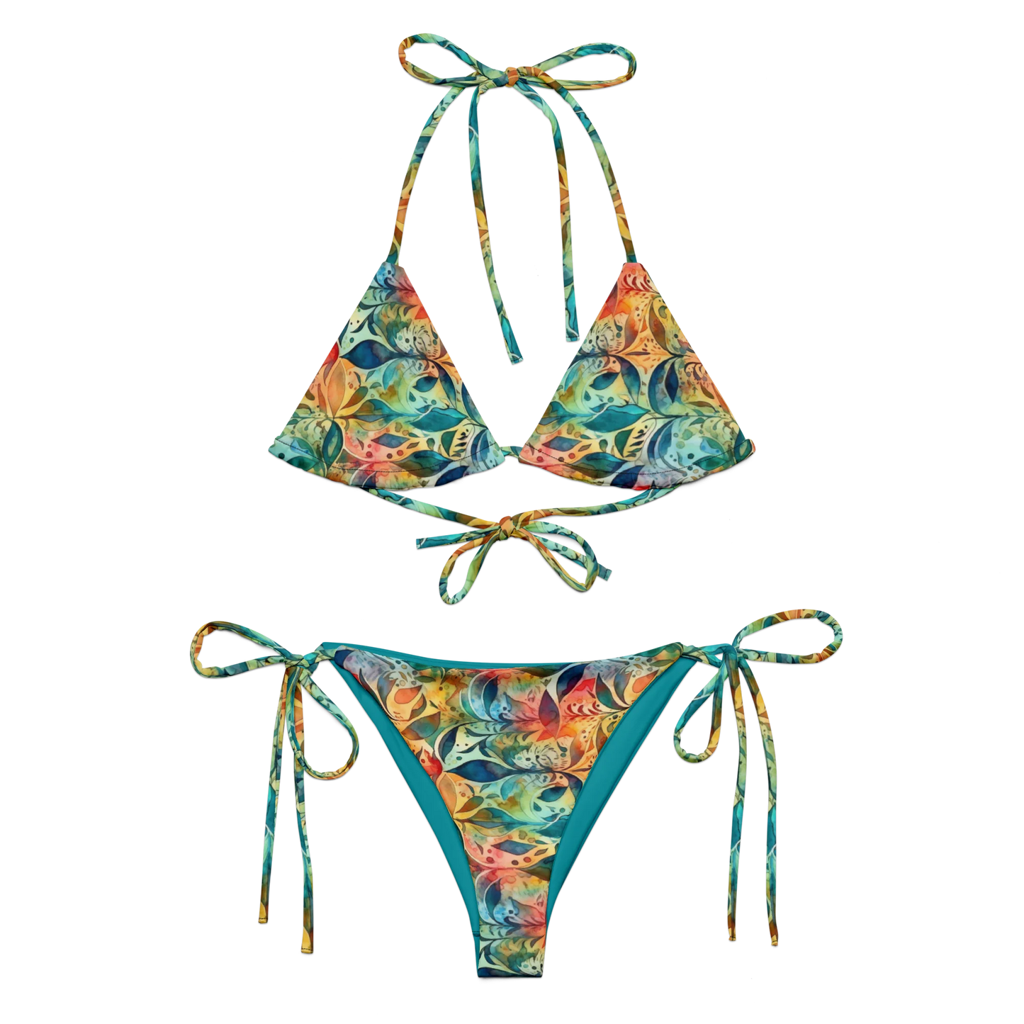 Mysterious Summer Boho Ornament Recycled String Bikini