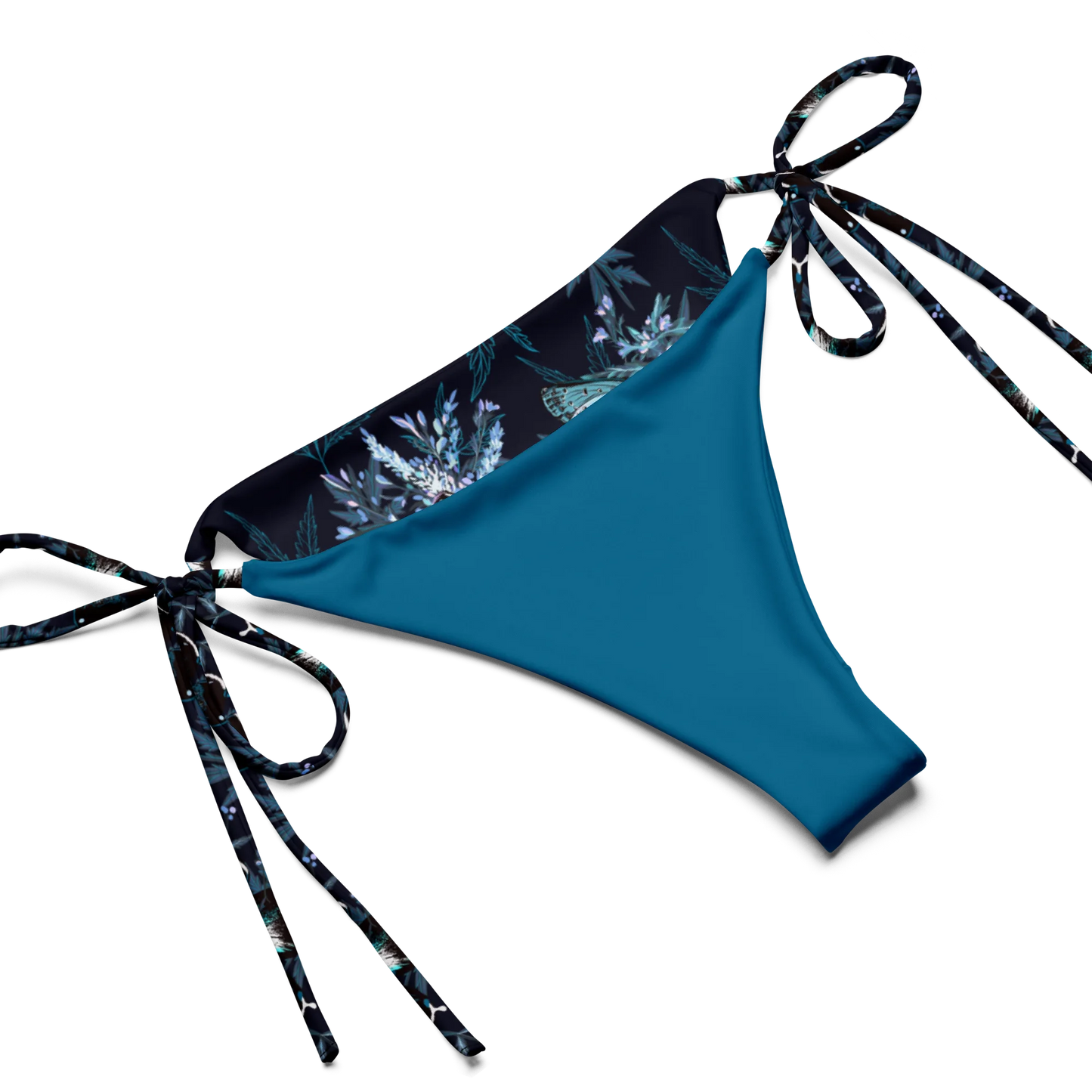 Night Flight of Blue Butterflies Recycled String Bikini