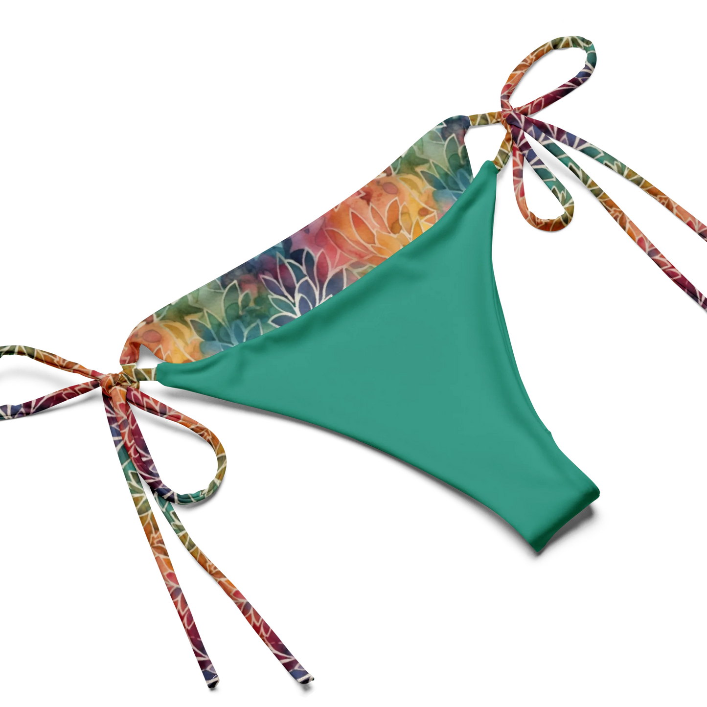 Colorful Summer Floral Abstraction Recycled String Bikini