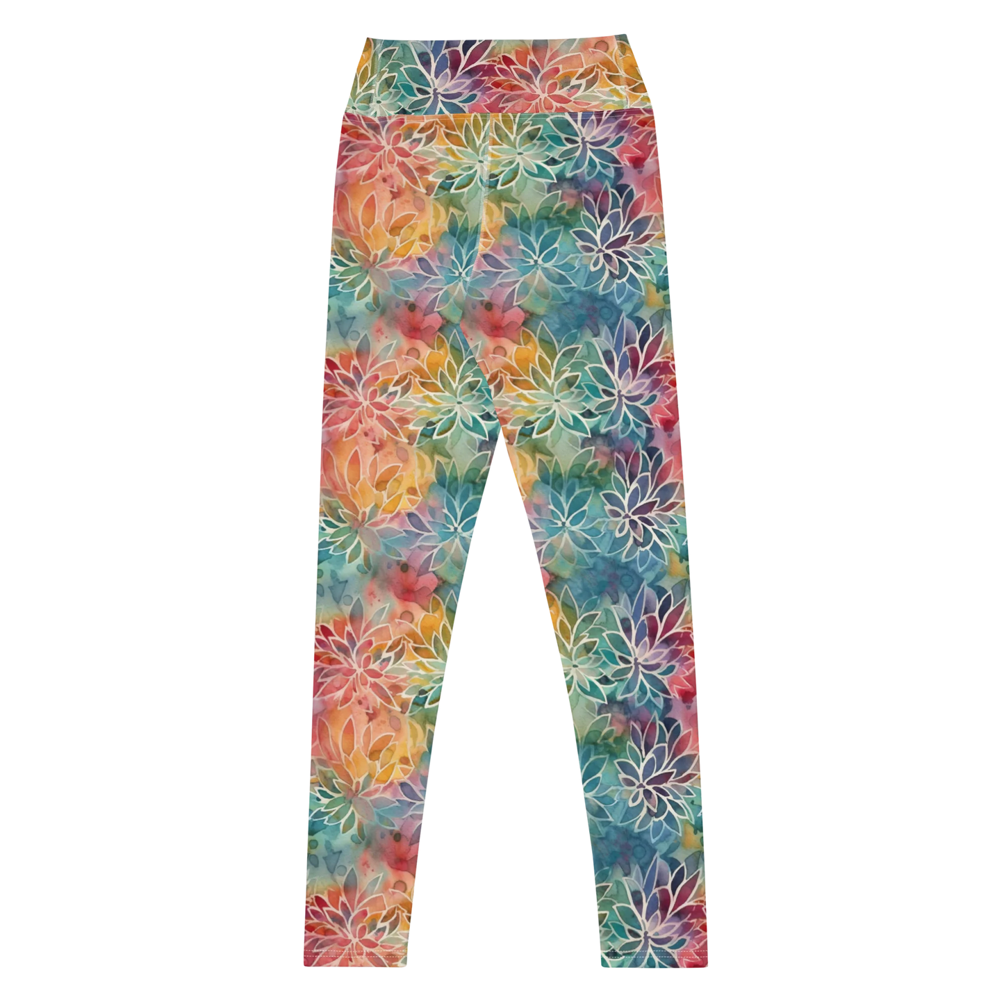 Colorful Summer Floral Abstraction Yoga Leggings