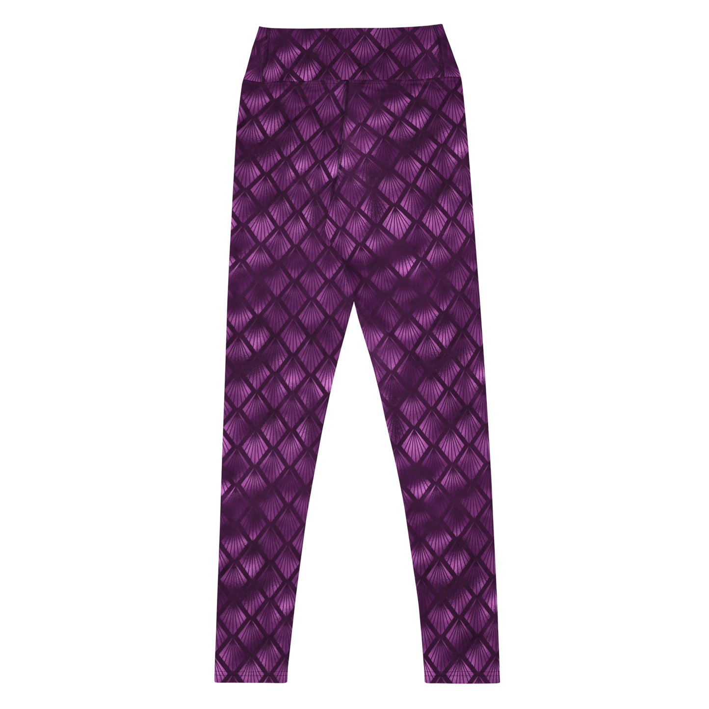 Violet Shadows Art Deco Ornament Yoga Leggings