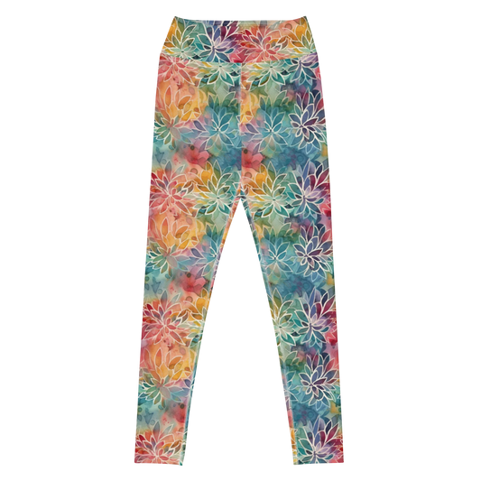Colorful Summer Floral Abstraction Yoga Leggings