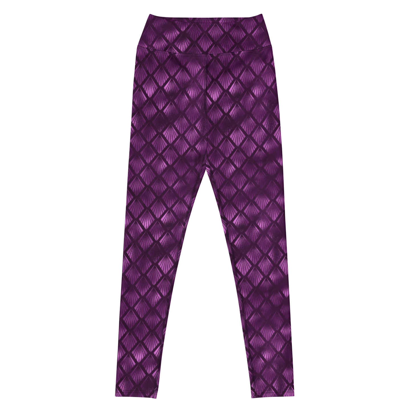 Violet Shadows Art Deco Ornament Yoga Leggings