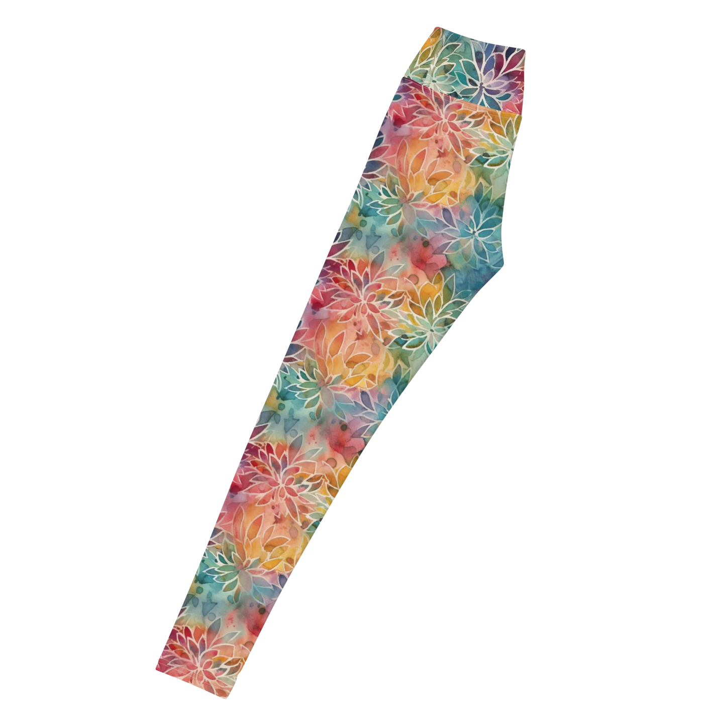 Colorful Summer Floral Abstraction Yoga Leggings