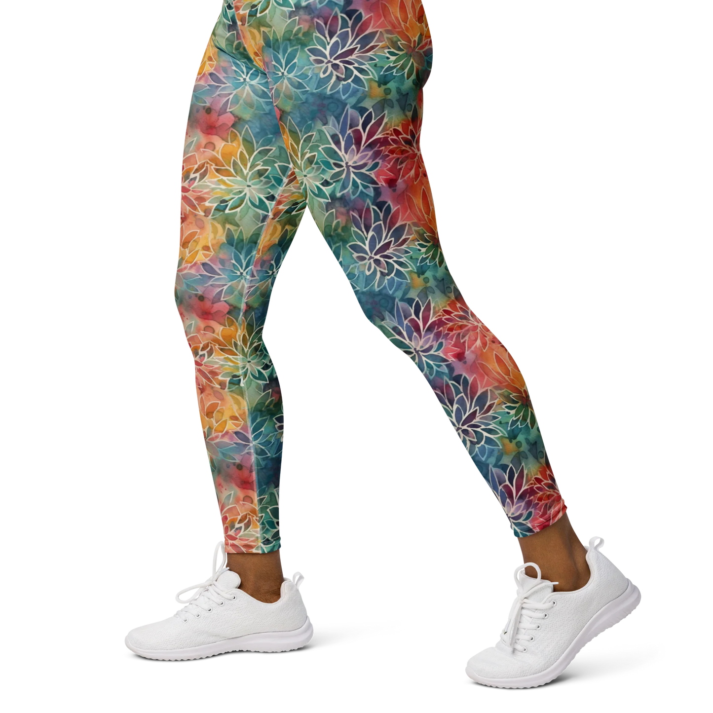 Colorful Summer Floral Abstraction Yoga Leggings