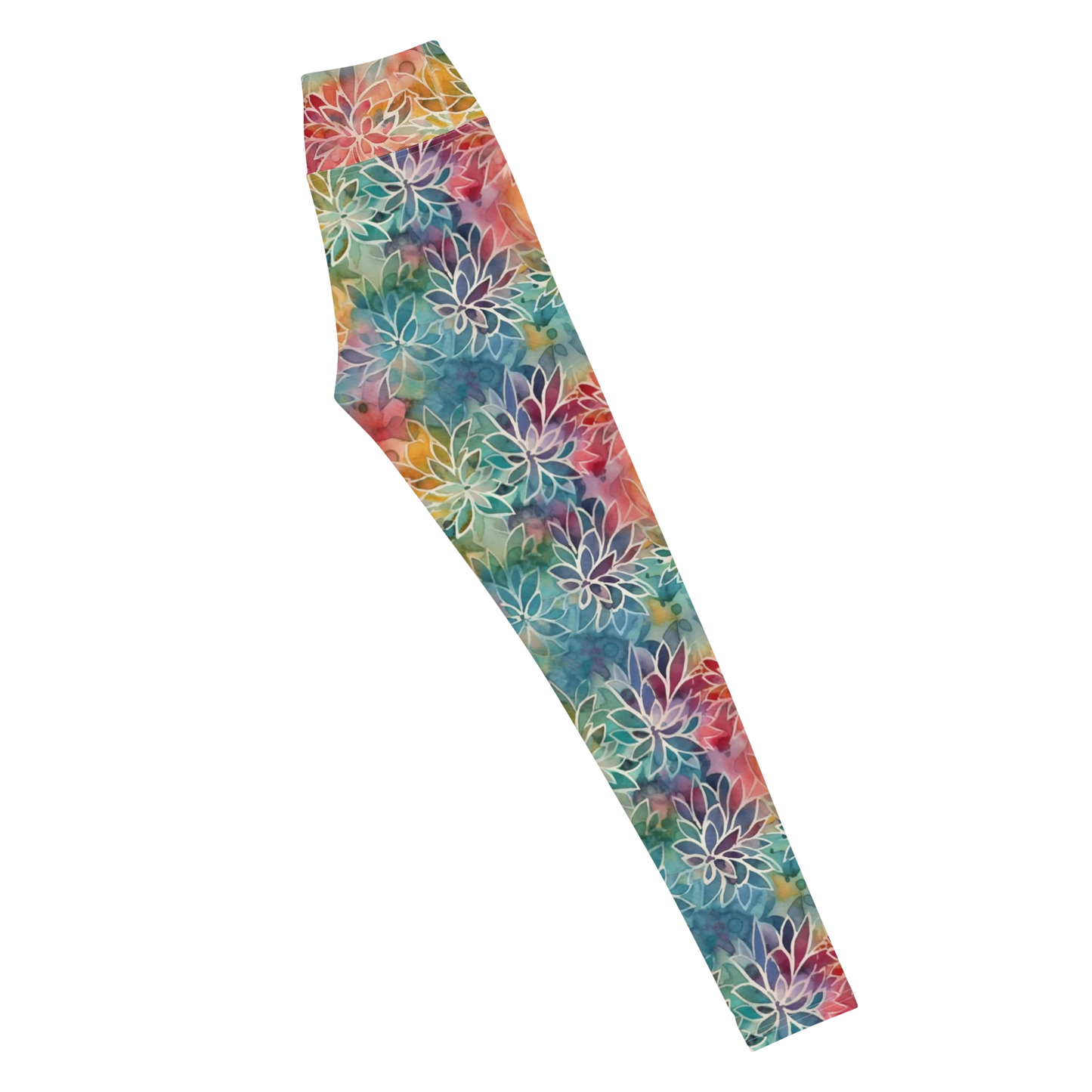 Colorful Summer Floral Abstraction Yoga Leggings