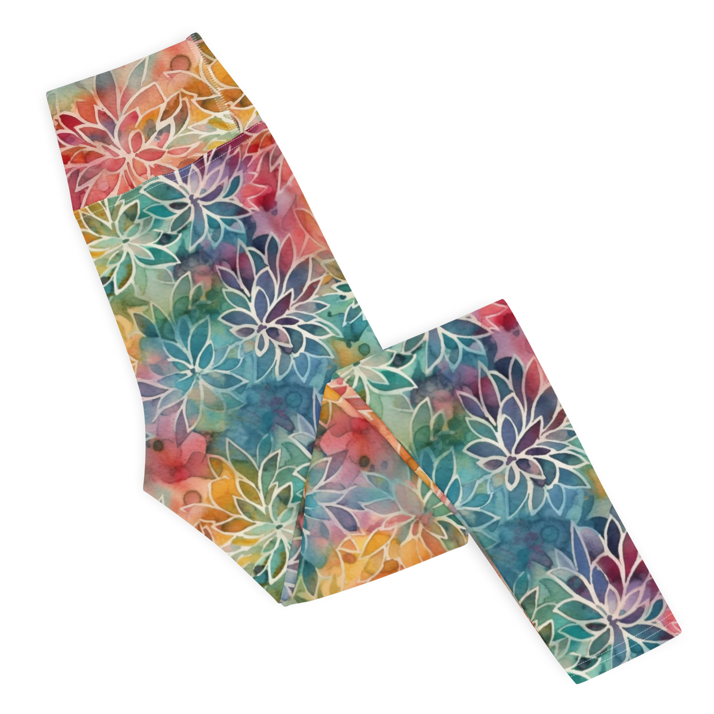 Colorful Summer Floral Abstraction Yoga Leggings