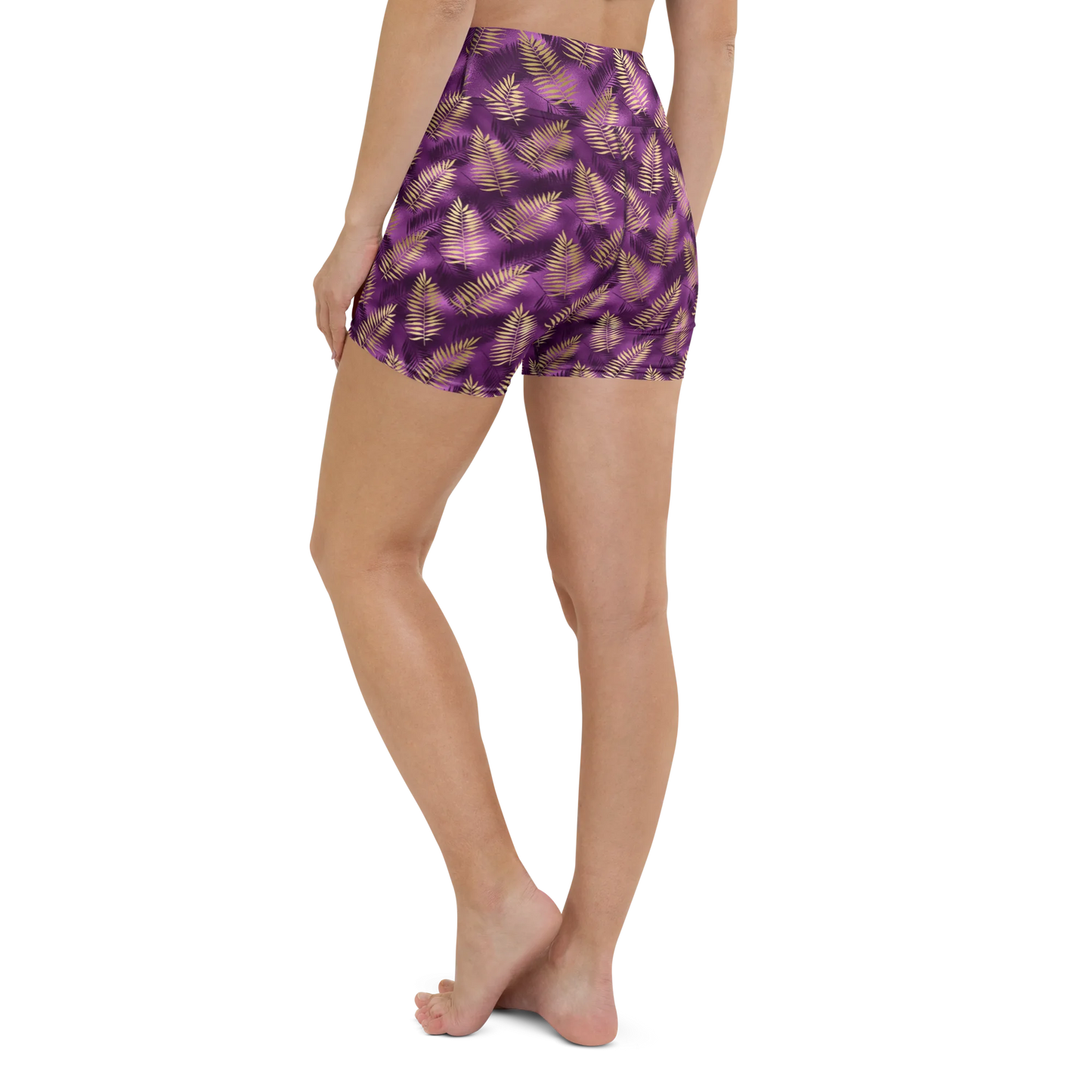 Violet & Gold Tropical Magic Yoga Shorts