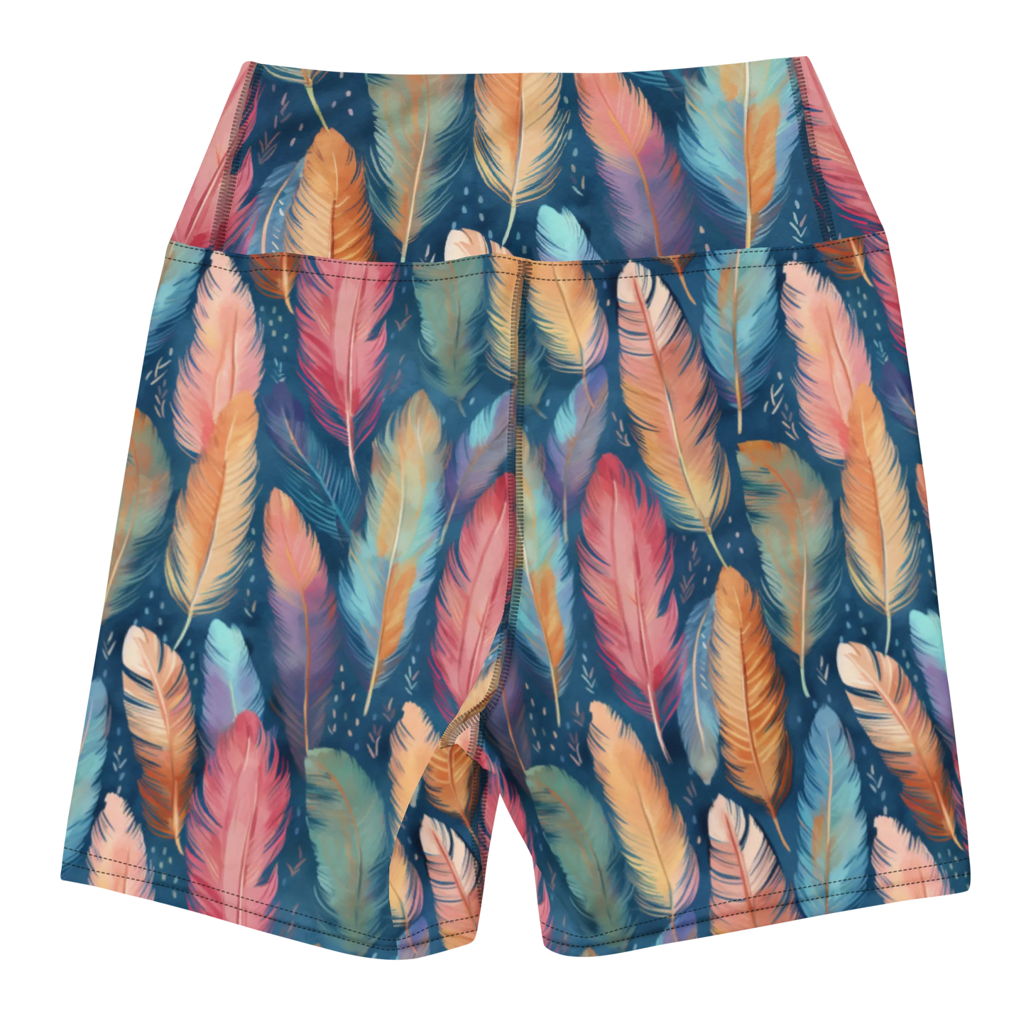 Dance of Wild Birds` Feathers Yoga Shorts