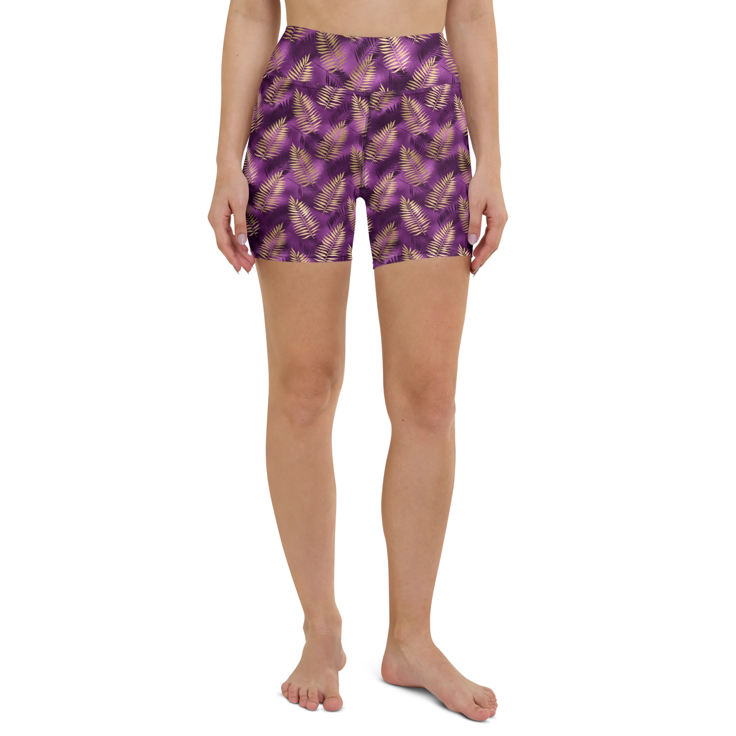 Violet & Gold Tropical Magic Yoga Shorts