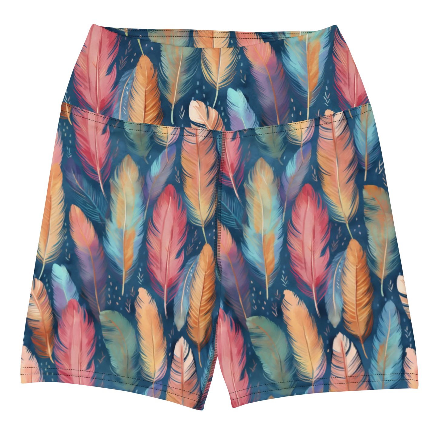 Dance of Wild Birds` Feathers Yoga Shorts