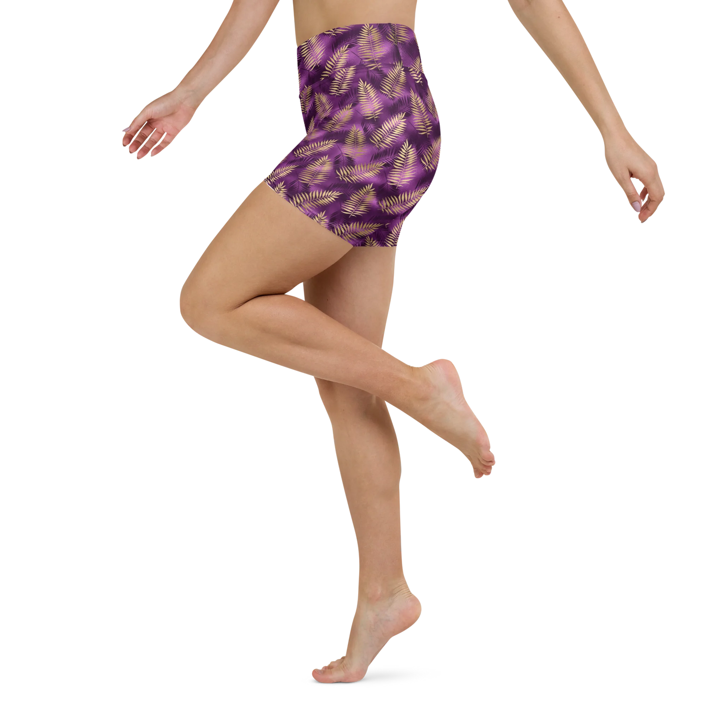 Violet & Gold Tropical Magic Yoga Shorts