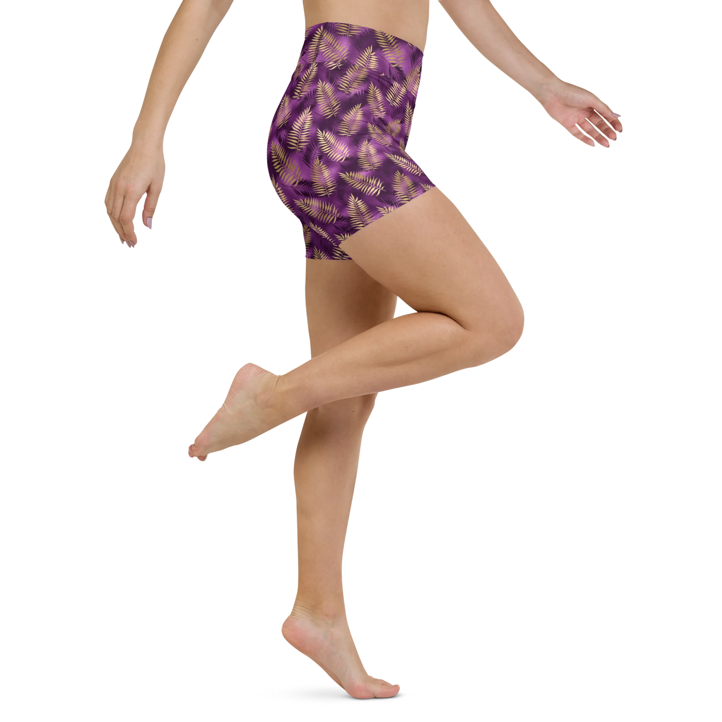 Violet & Gold Tropical Magic Yoga Shorts