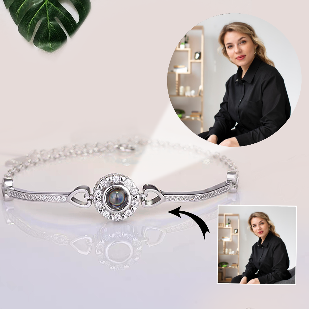 Custom Jewelry Flower Photo Projection Bracelet Nano Engraving