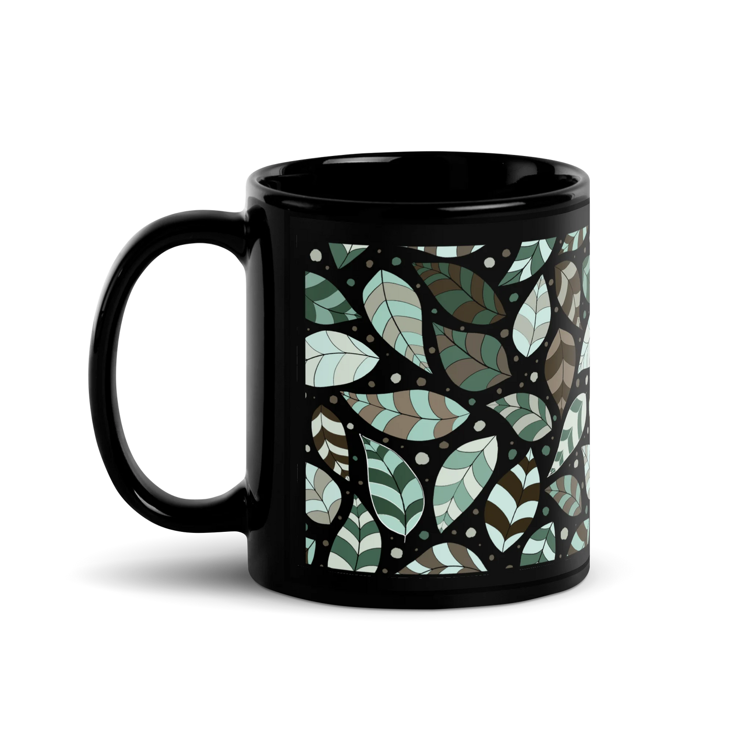 Green Leafy Ornament Mug