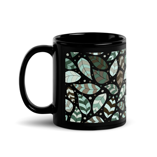 Green Leafy Ornament Mug