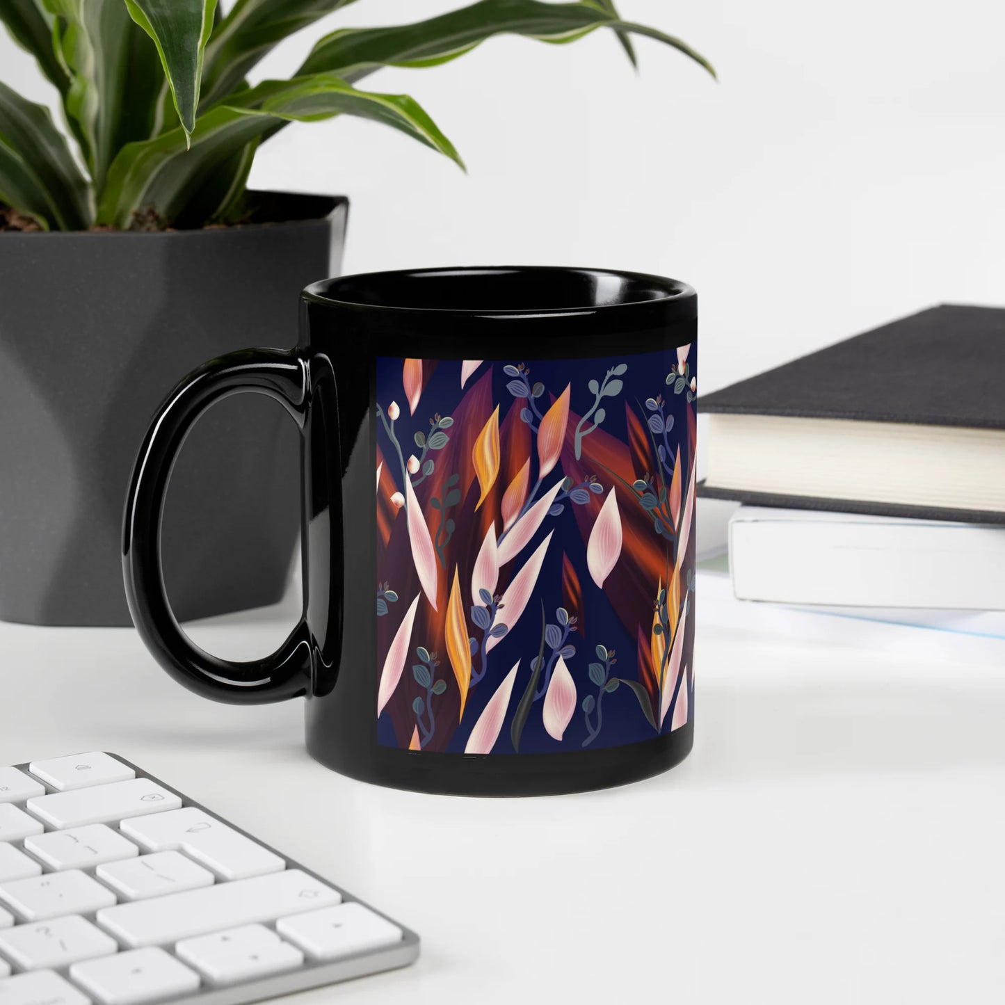 Tropical Paradise Black Mug