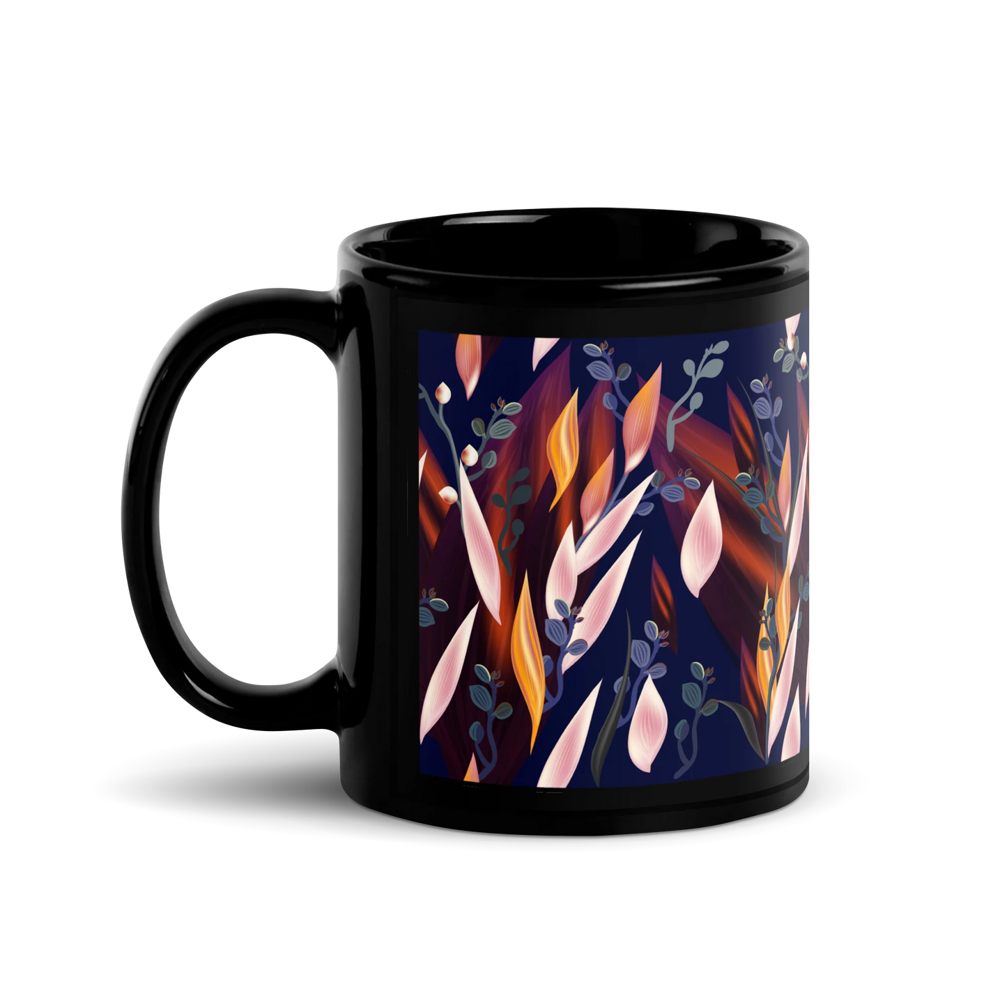 Tropical Paradise Black Mug