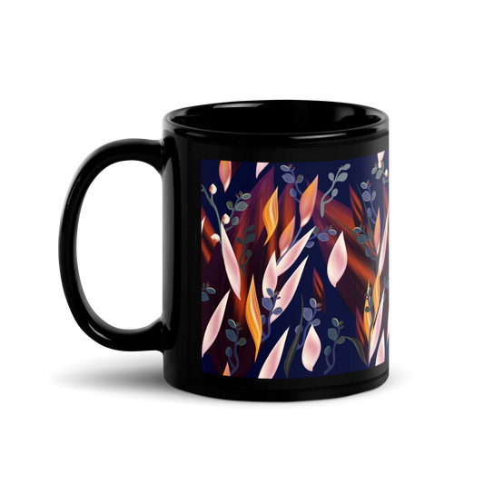 Tropical Paradise Black Mug