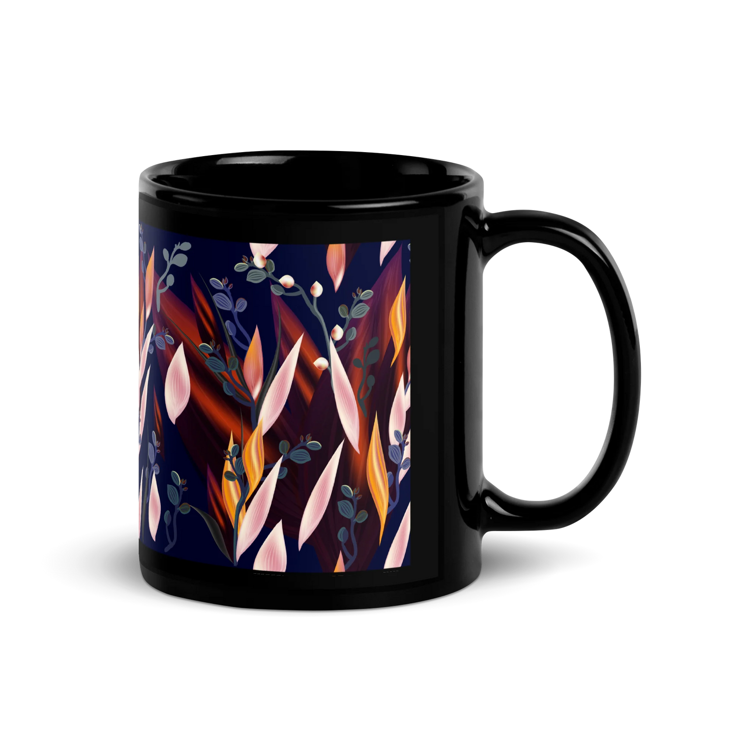 Tropical Paradise Black Mug