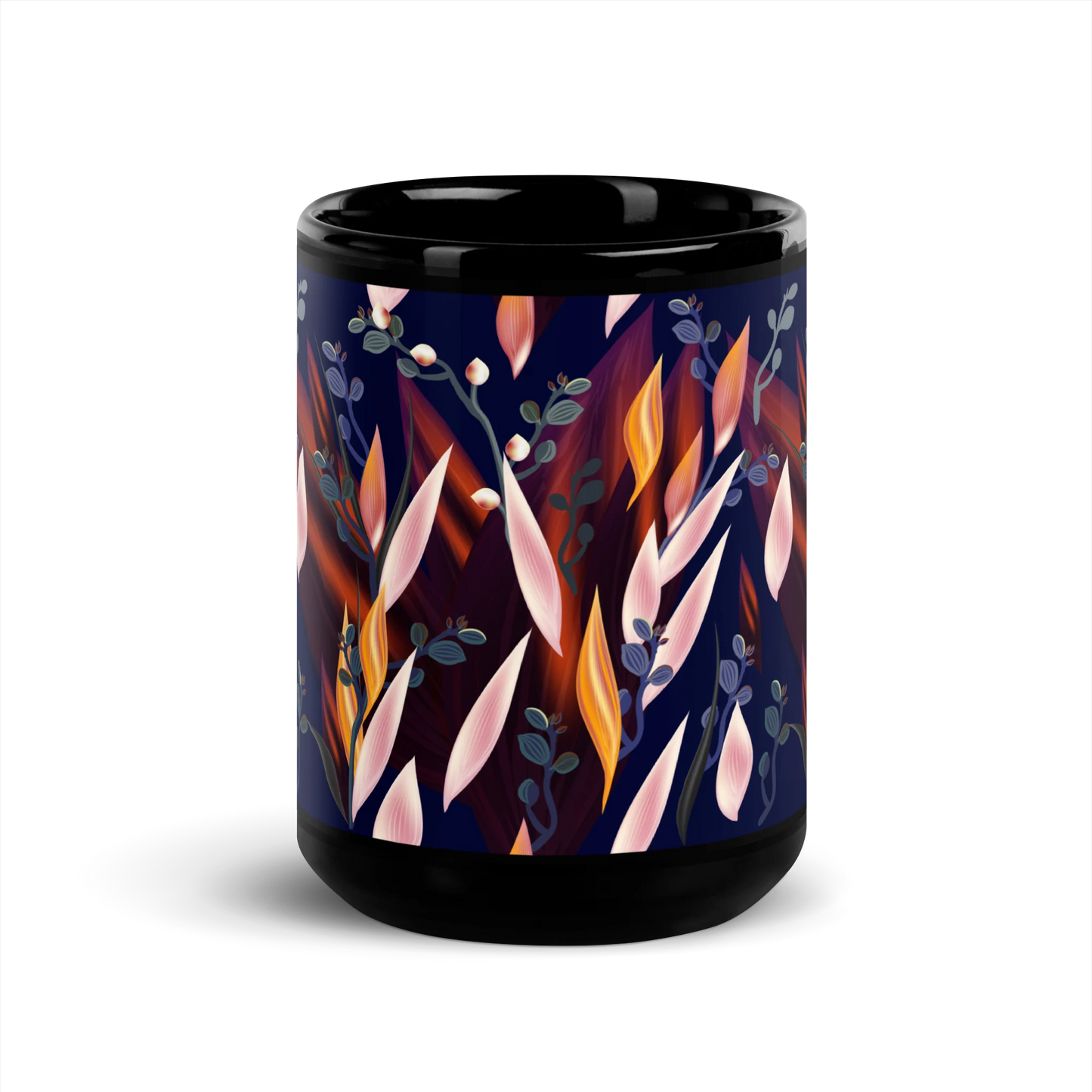 Tropical Paradise Black Mug