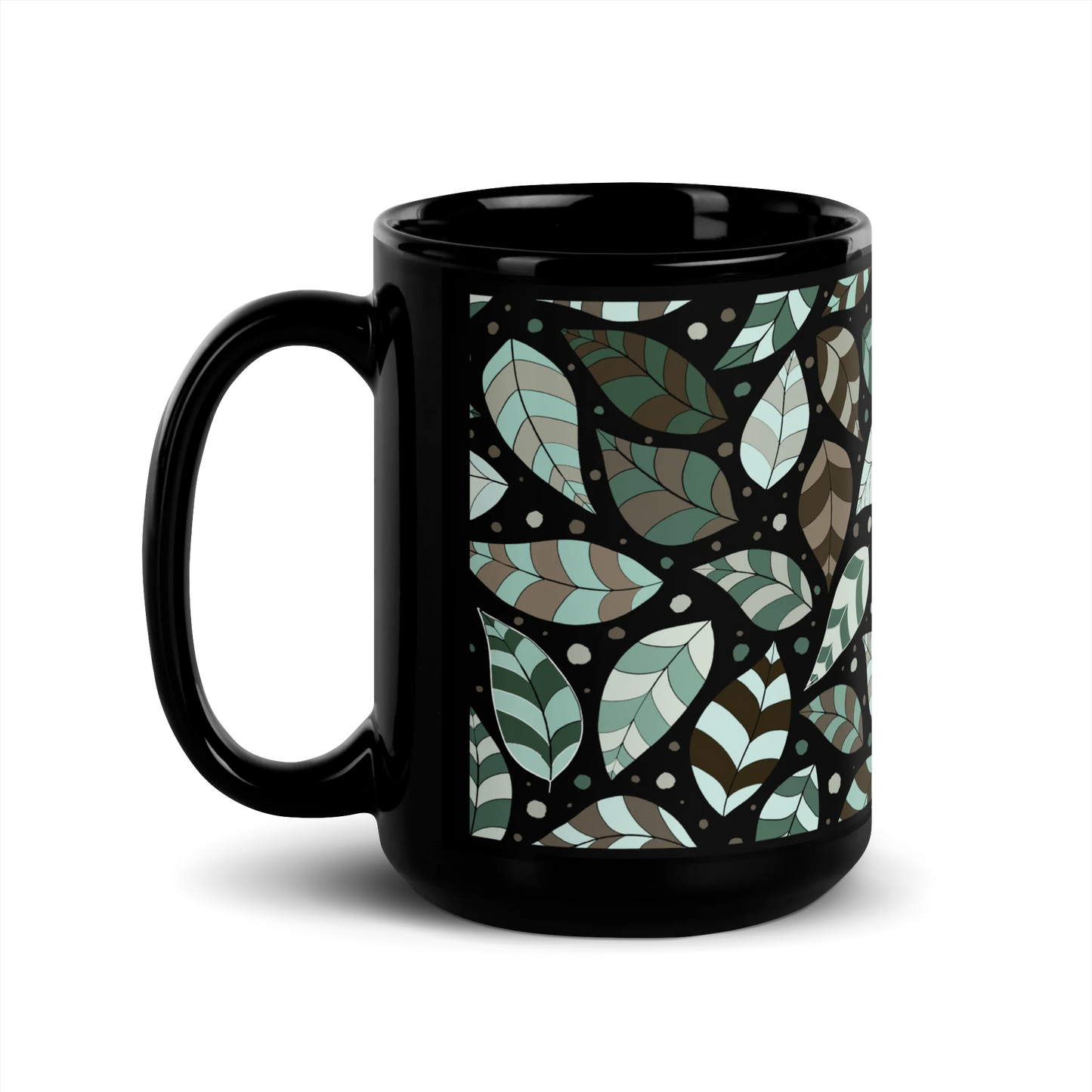 Green Leafy Ornament Mug