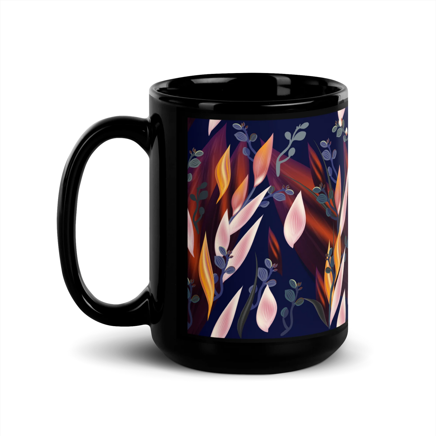 Tropical Paradise Black Mug