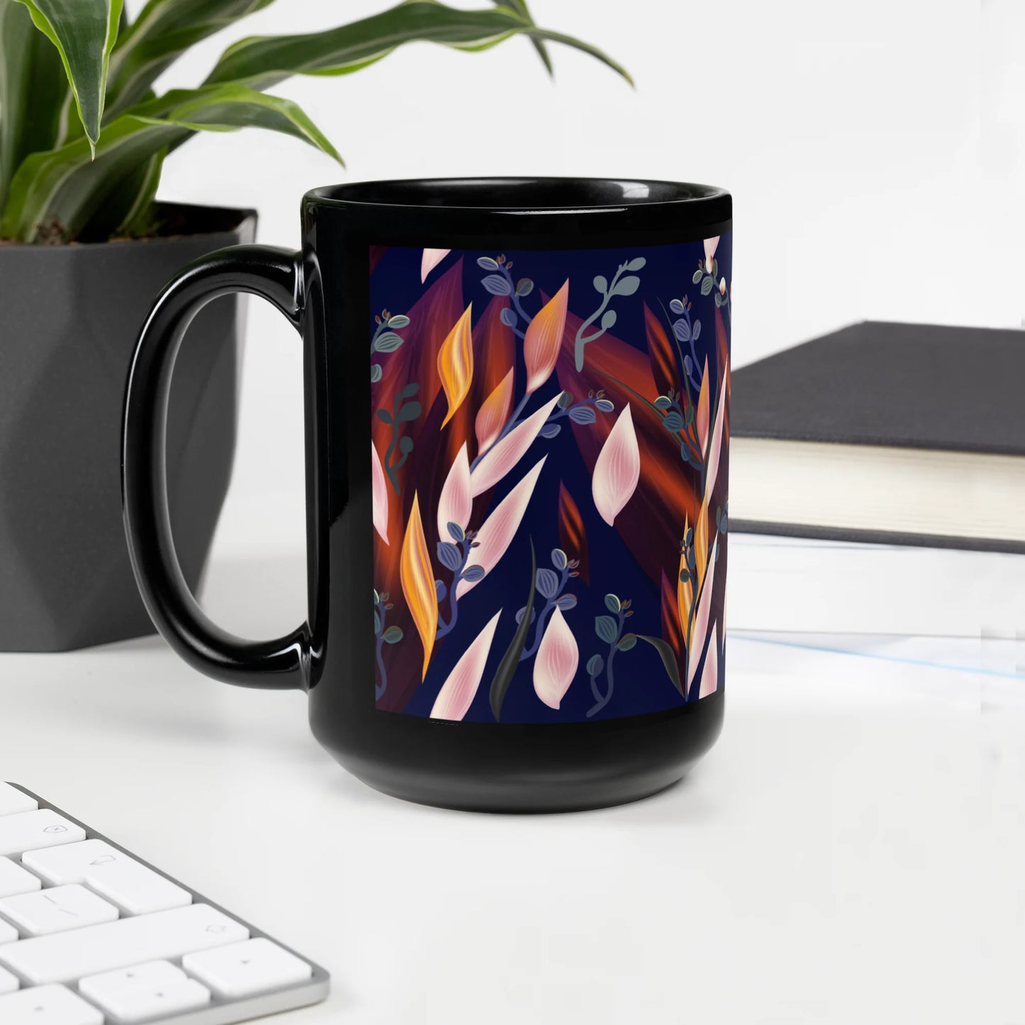 Tropical Paradise Black Mug