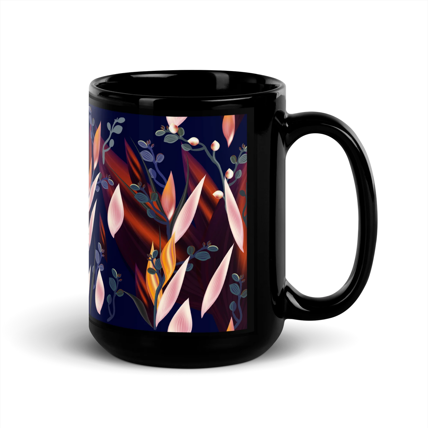 Tropical Paradise Black Mug