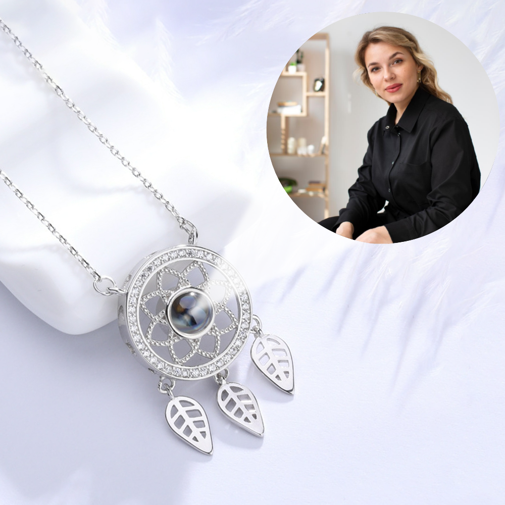 Custom Jewelry Dreamcatcher Pendant Photo Projection Necklace Nano Engraving